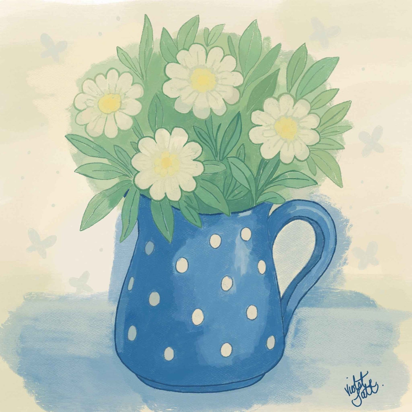 Floral cushion. The Jug That Bloomed Anyway Floral Cushion