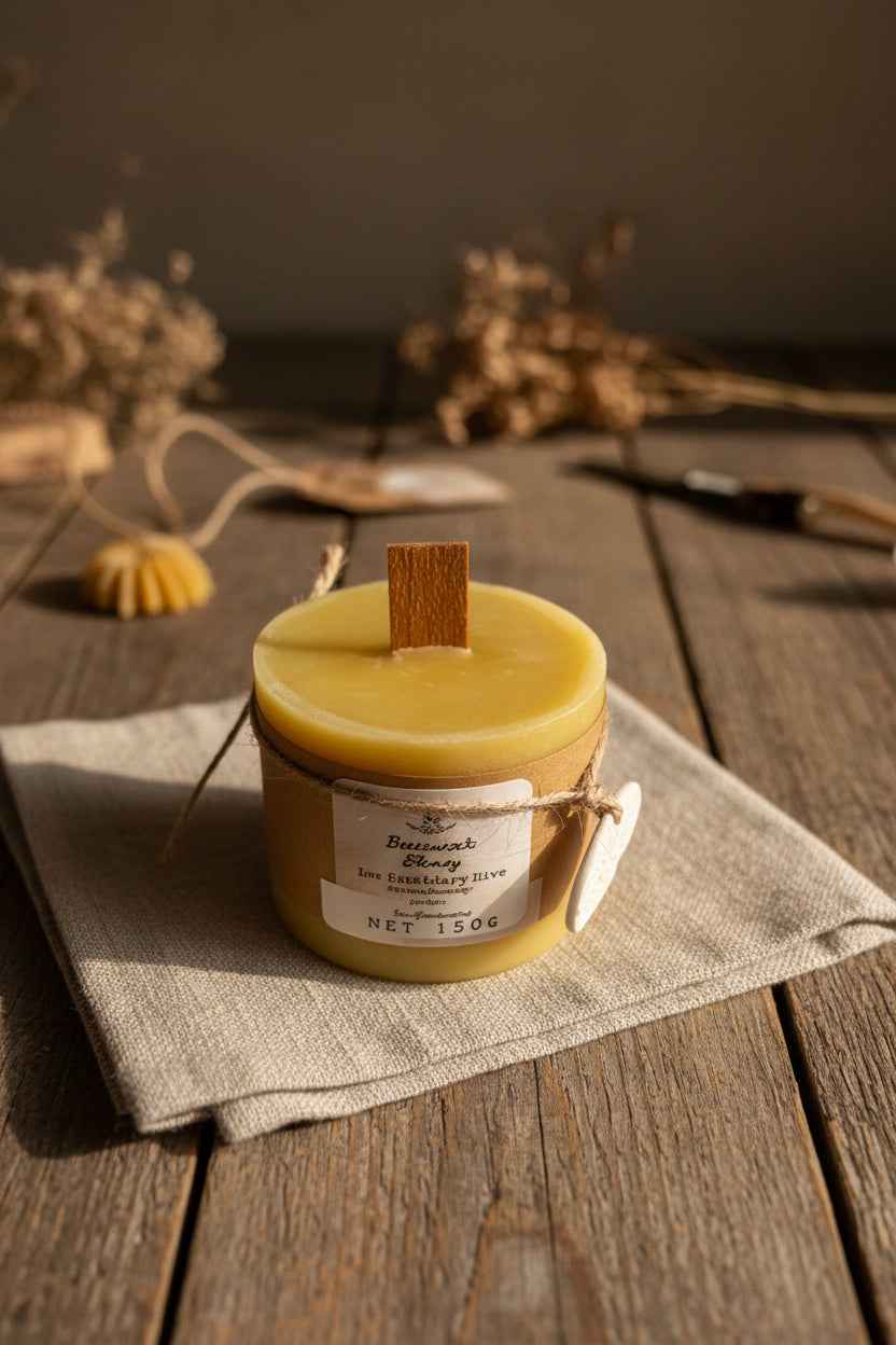 Pure Beeswax Candle | Lavender & Rosemary Essential Oils | 150g Handmade Pillar Candle | Natural Aromatherapy Candle | Australian Made