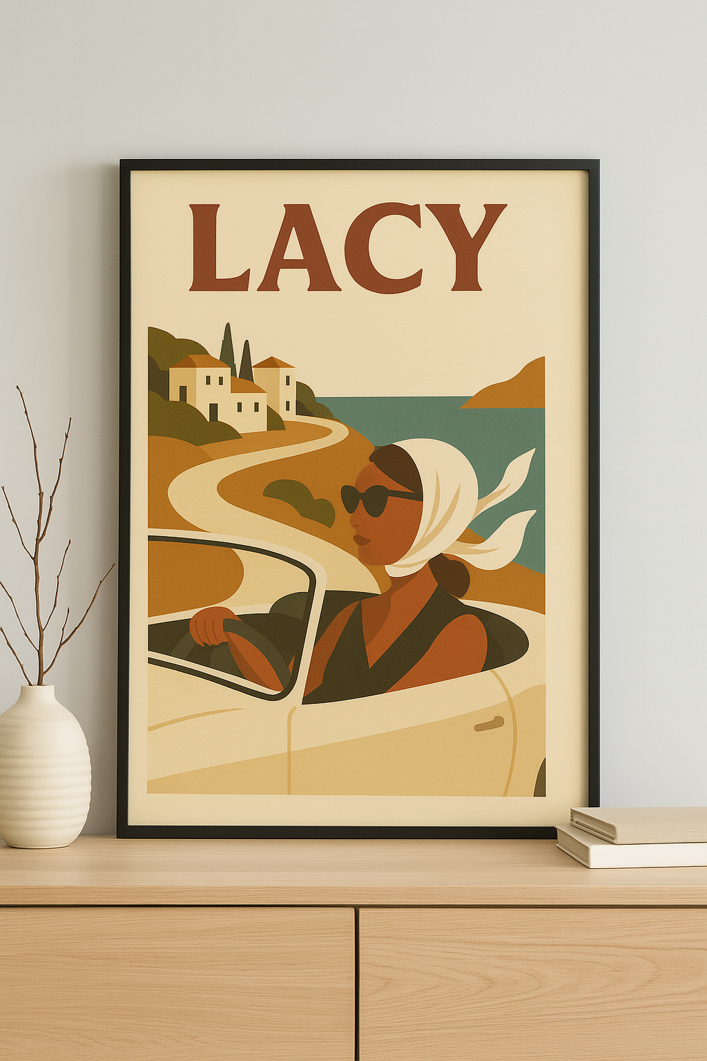š§£ āLACY: Coastal Dream Driveā ā Vintage Art Print
