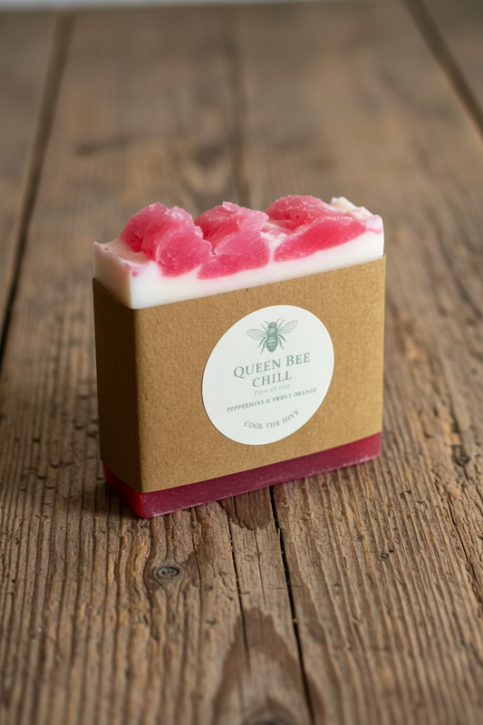 Peppermint Soap - Queen Bee Chill 150g bar.