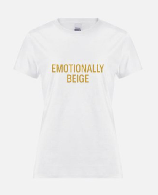 ☕️ Emotionally Beige – Low-Stakes Crisis Tee