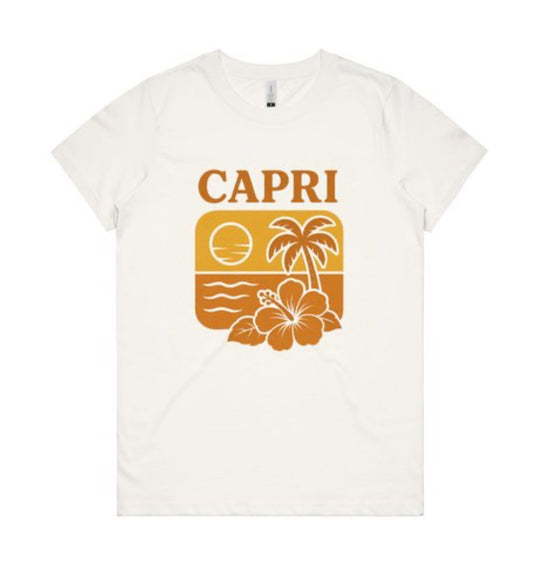 🇮🇹 Capri Tee – Coastal Sunset Edition. Organic Cotton