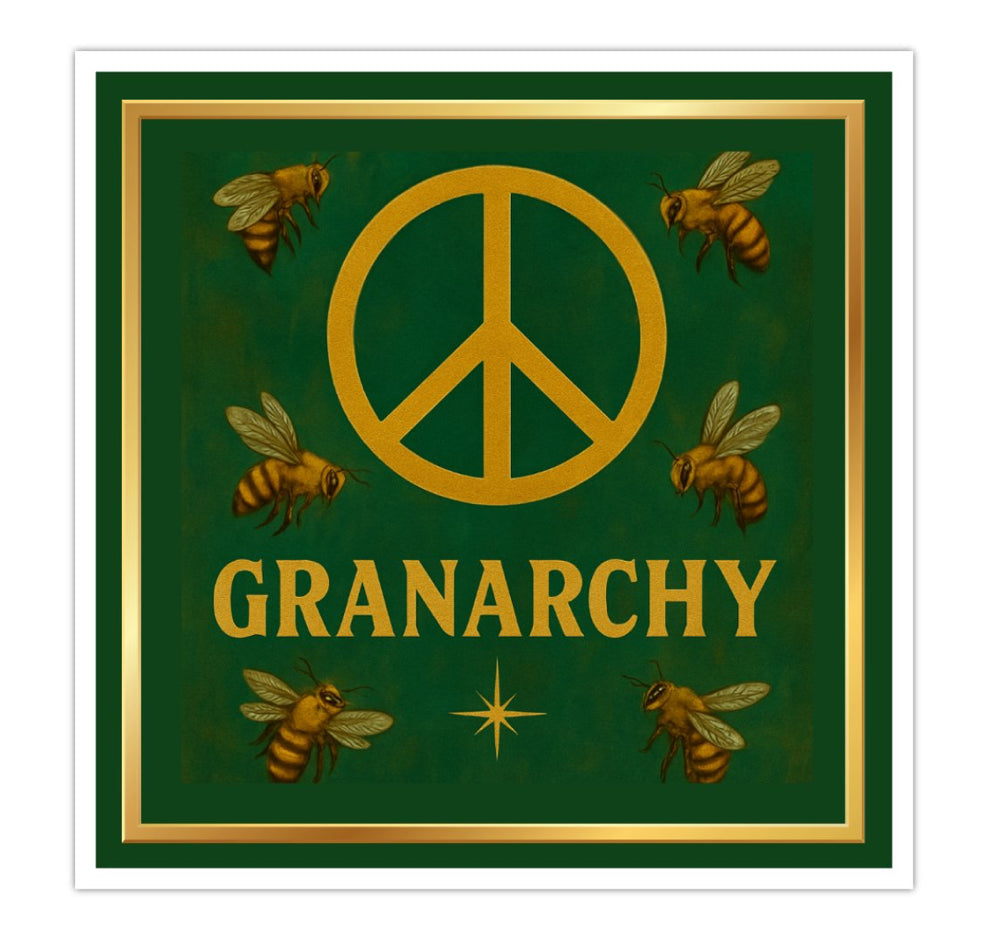 Granarchy Car Window Decal – Peace & Bees Edition 12x12cm