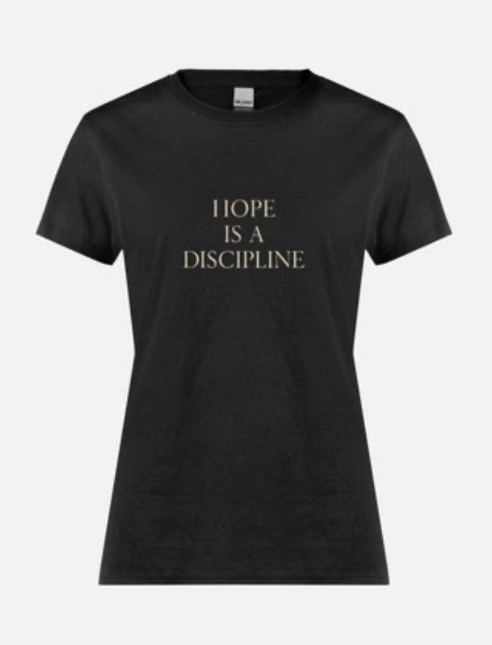 Hope Is a Discipline – Serif Edition (Beige on Black)women’s fit