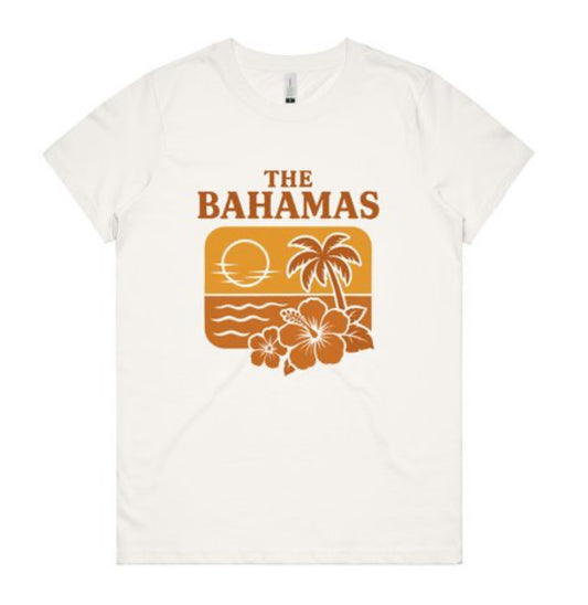 🌺 The Bahamas Tee – Retro Island Edition. Organic Cotton