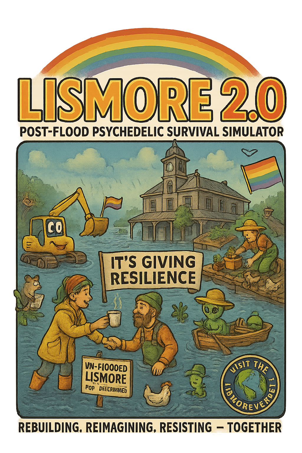 Lismore 2.0: The Psychedelic Survival Tee. Organic Cotton