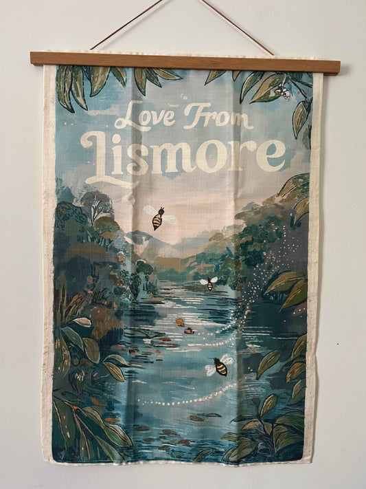 Linen Tea Towel 'Love from Lismore' - Stylish & Durable Kitchen Essential