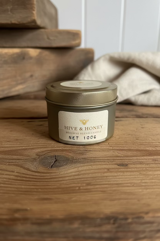 Experience Serenity with Our Beeswax and Soy Candle - Hive and Honey Blend