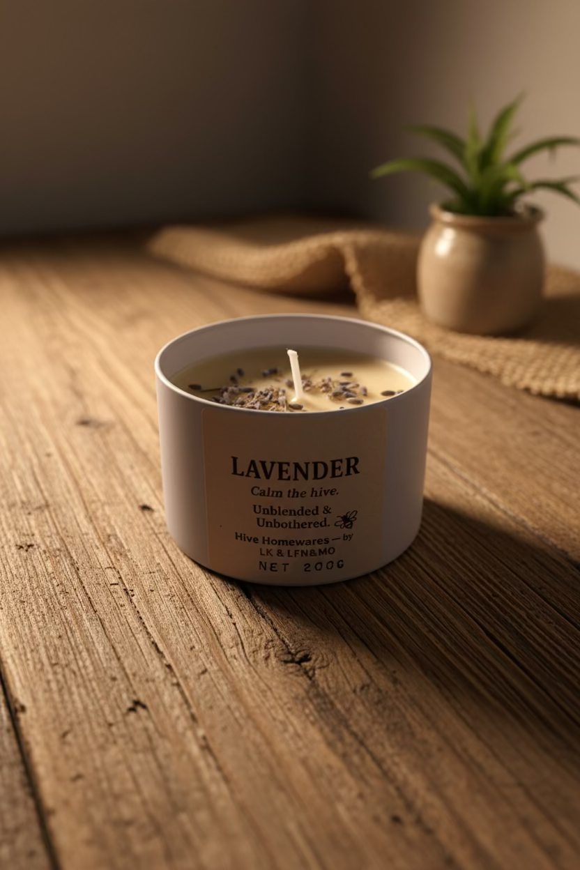 Lavender Candle Made with Soy and Beeswax (200g)