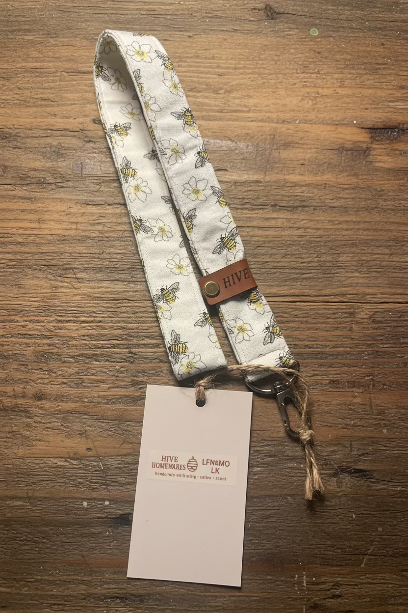 Handmade Bee Pattern Lanyard – Elevate Your Style & Keep Essentials Close