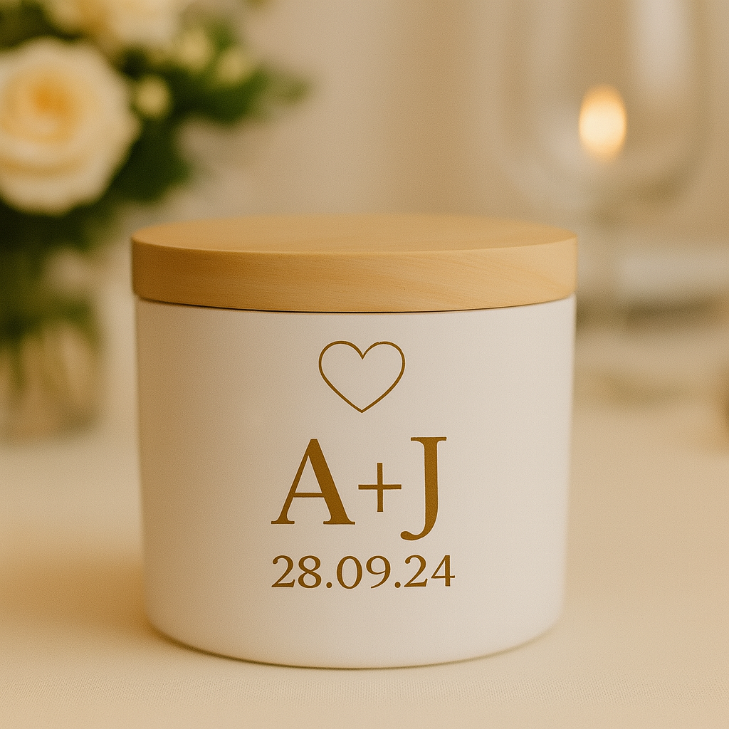 Personalised Wedding Favour Candles – Hive Homewares (Min. 24)