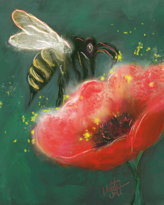 “Bee & Poppy” – Fine Art Print by Violet & Salt