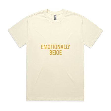 Emotionally Beige – Classic Cream Crew Neck Tee 3XL