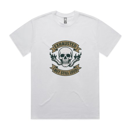 Exhausted But Still Loud – Skull Engine Graphic Tee 4XL 5XL