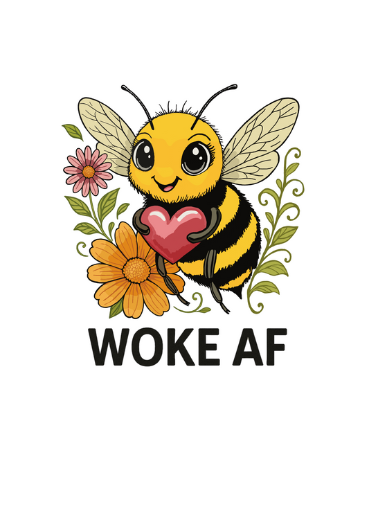 Woke AF Bee Edition Organic Cotton Tee for Men - Comfortable Organic Tee
