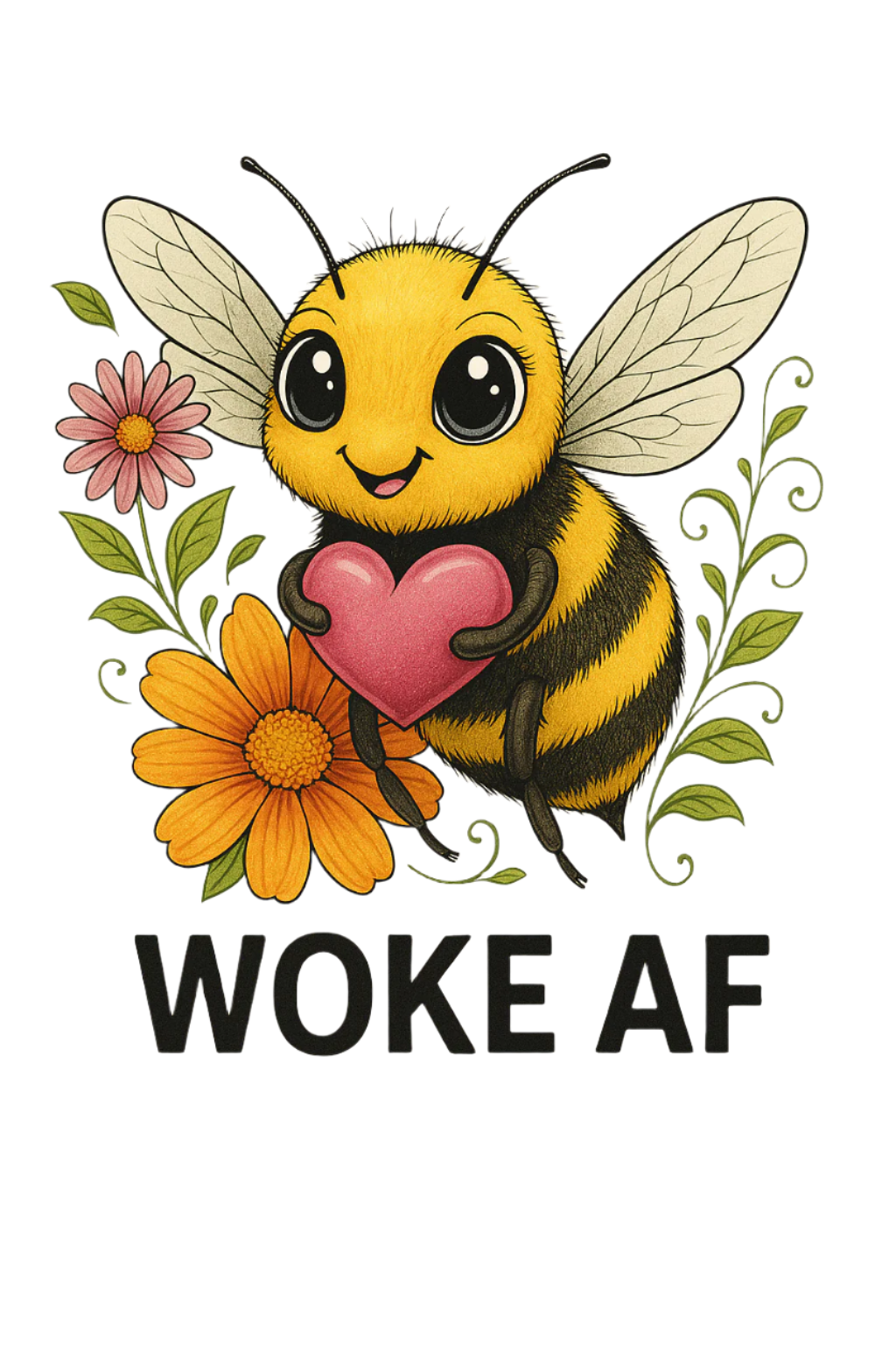 Woke AF – Bee Edition (Organic Cotton Tee)