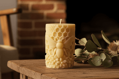 Beeswax pillar candle