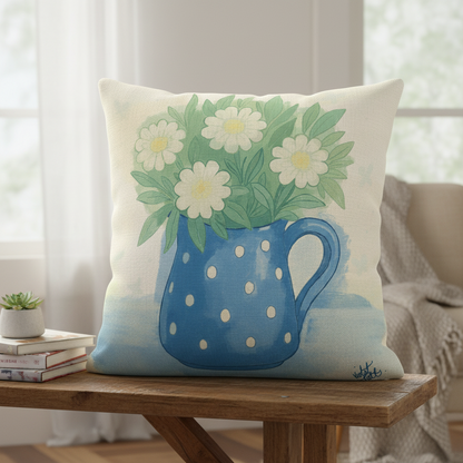 The Jug That Bloomed Anyway — Cushion