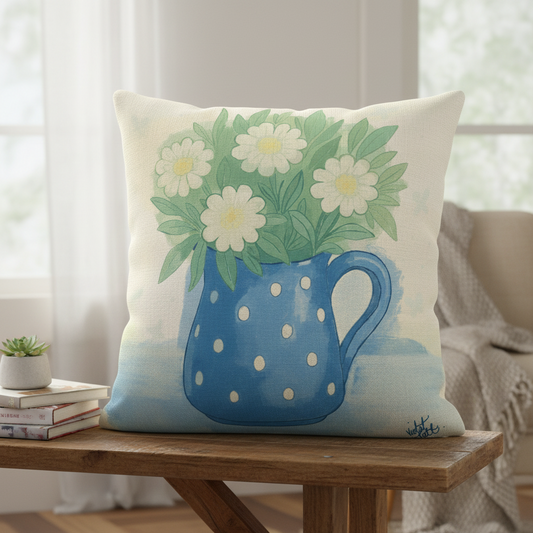 The Jug That Bloomed Anyway — Cushion
