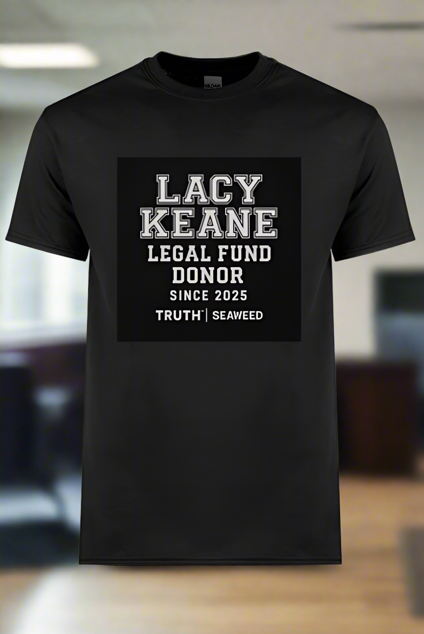 Black men’s statement shirt. Lacy Keane legal fund.
