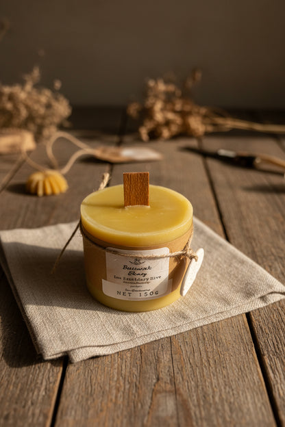 Pure Beeswax Candle | Lavender & Rosemary Essential Oils | 150g Handmade Pillar Candle | Natural Aromatherapy Candle | Australian Made