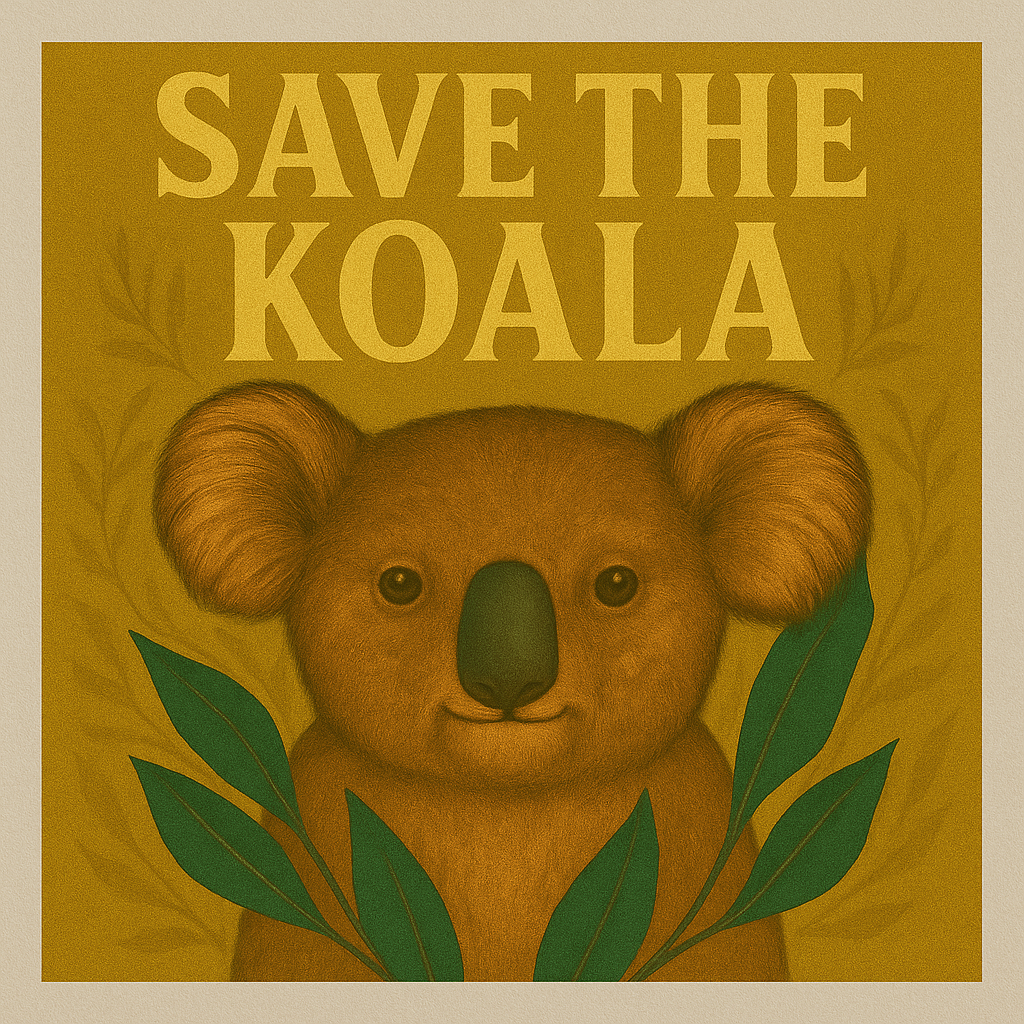 Save the Koala – Car Window Decal (12×12cm)