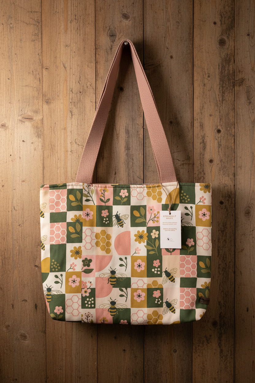Sustainable Bee Patterned Bag: Your Eco-Friendly Companion for Stylish Living