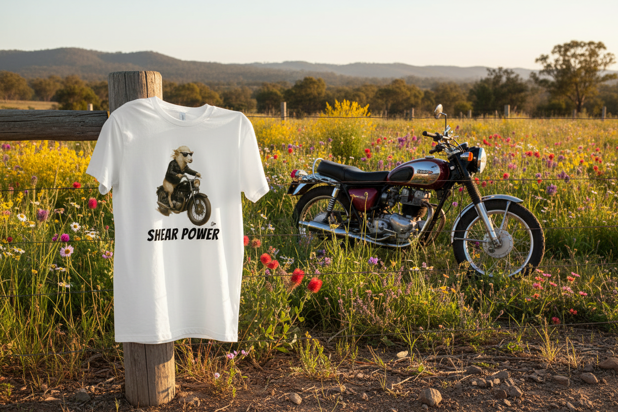 Shear Power – Biker Sheep Tee