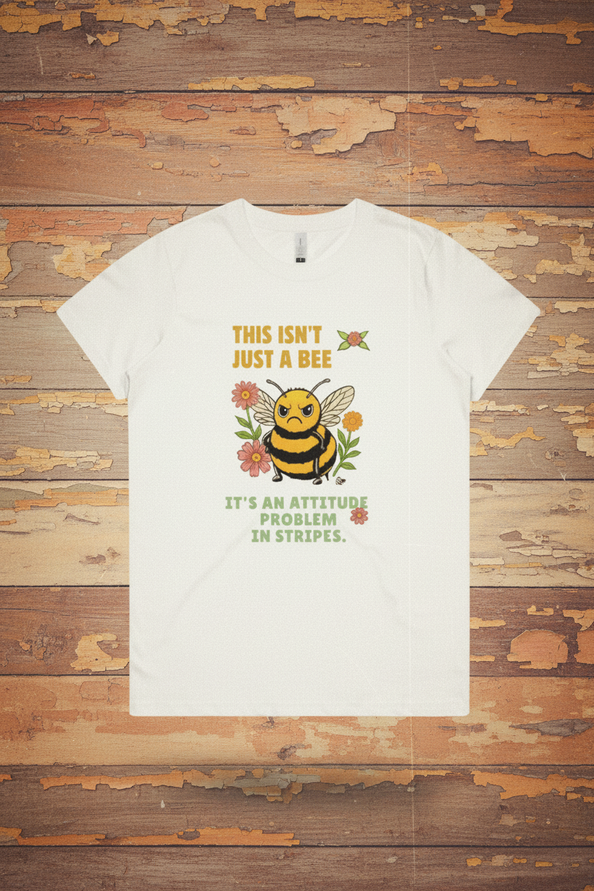 Attitude Problem Organic Tee - Women's Fit in Eco-Friendly Stripes Cotton