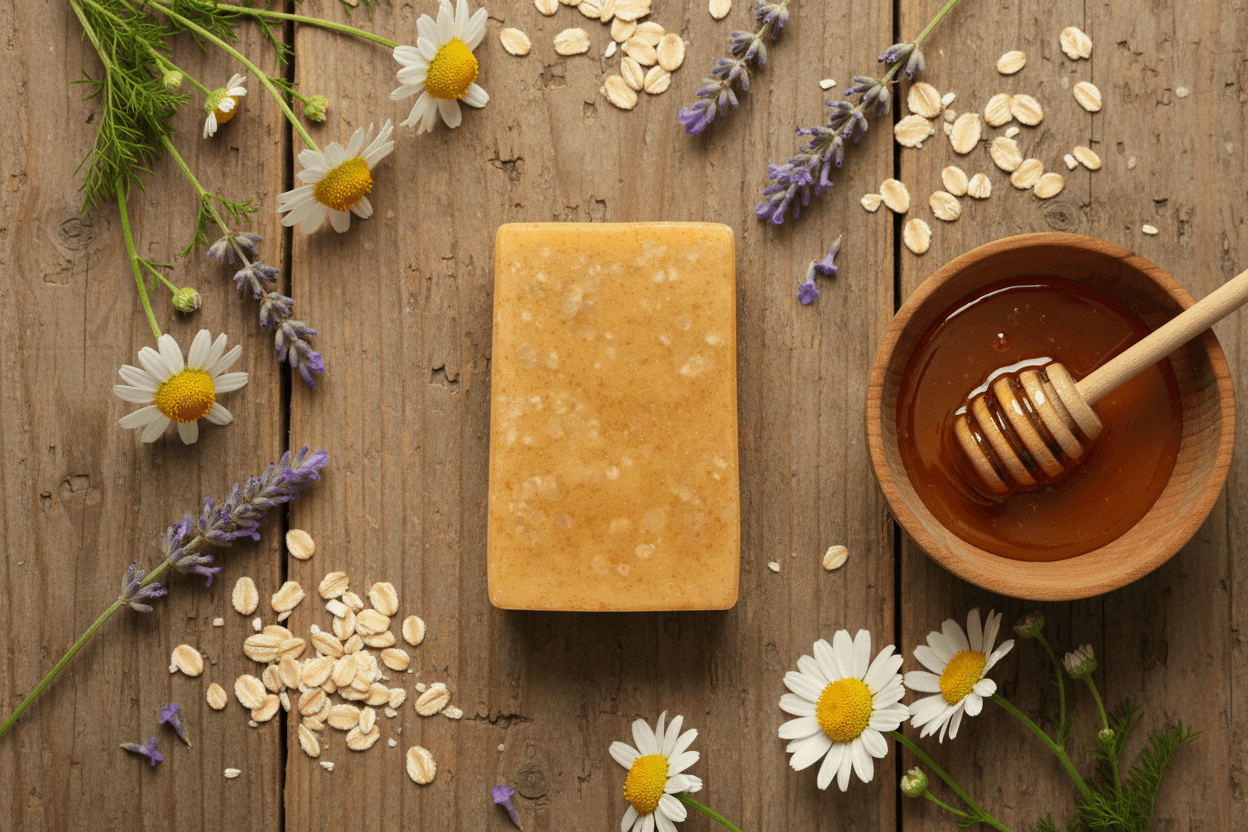 Palm Oil Free soap. Hive and Honey bar. 165g