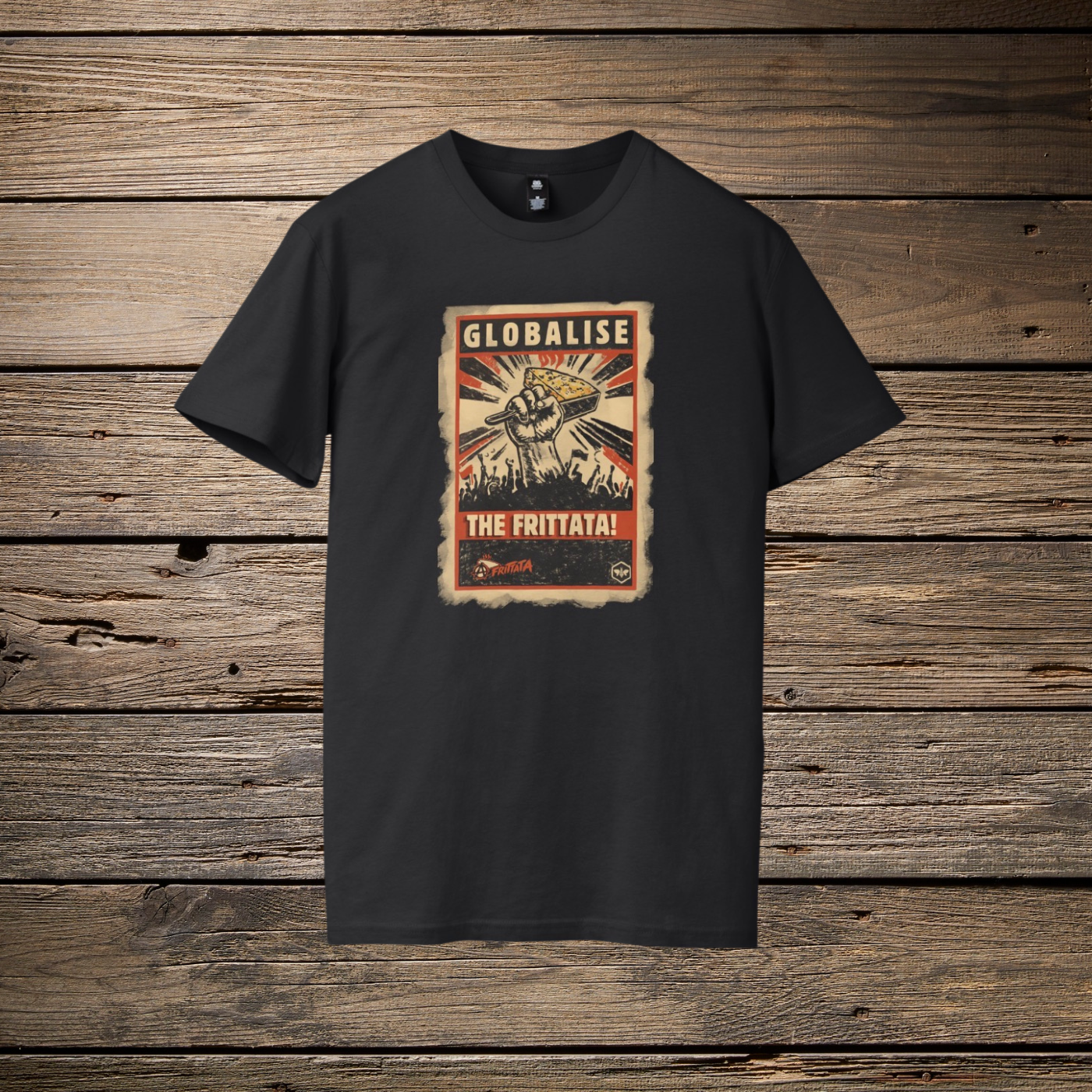 Cotton Globalise Frittata Design T-Shirt for a Unique Style Experience