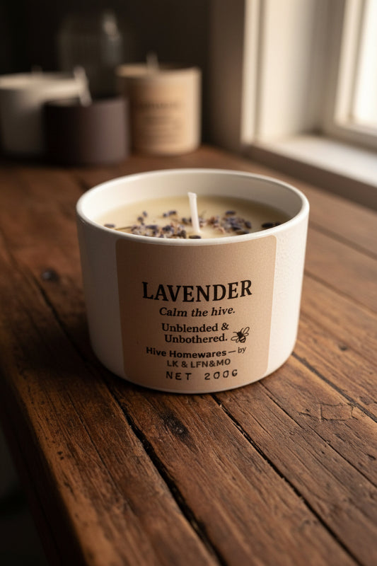 Lavender Candle Made with Soy and Beeswax (200g)