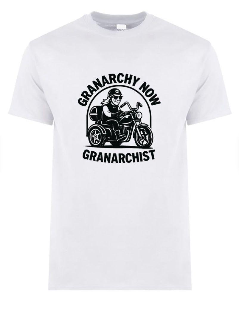 “Granarchy Now” Tee – Mobility Scooter Club Edition