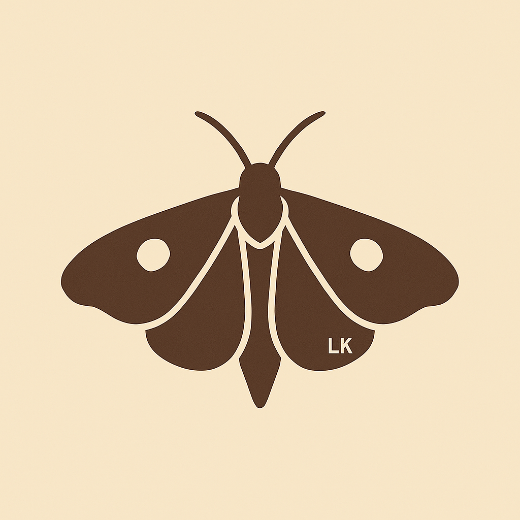 Night Visitor Tee – LK Moth Edition. Organic cotton. Womens S-2XL