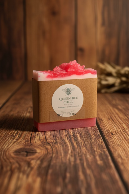 Peppermint Soap - Queen Bee Chill 150g bar.
