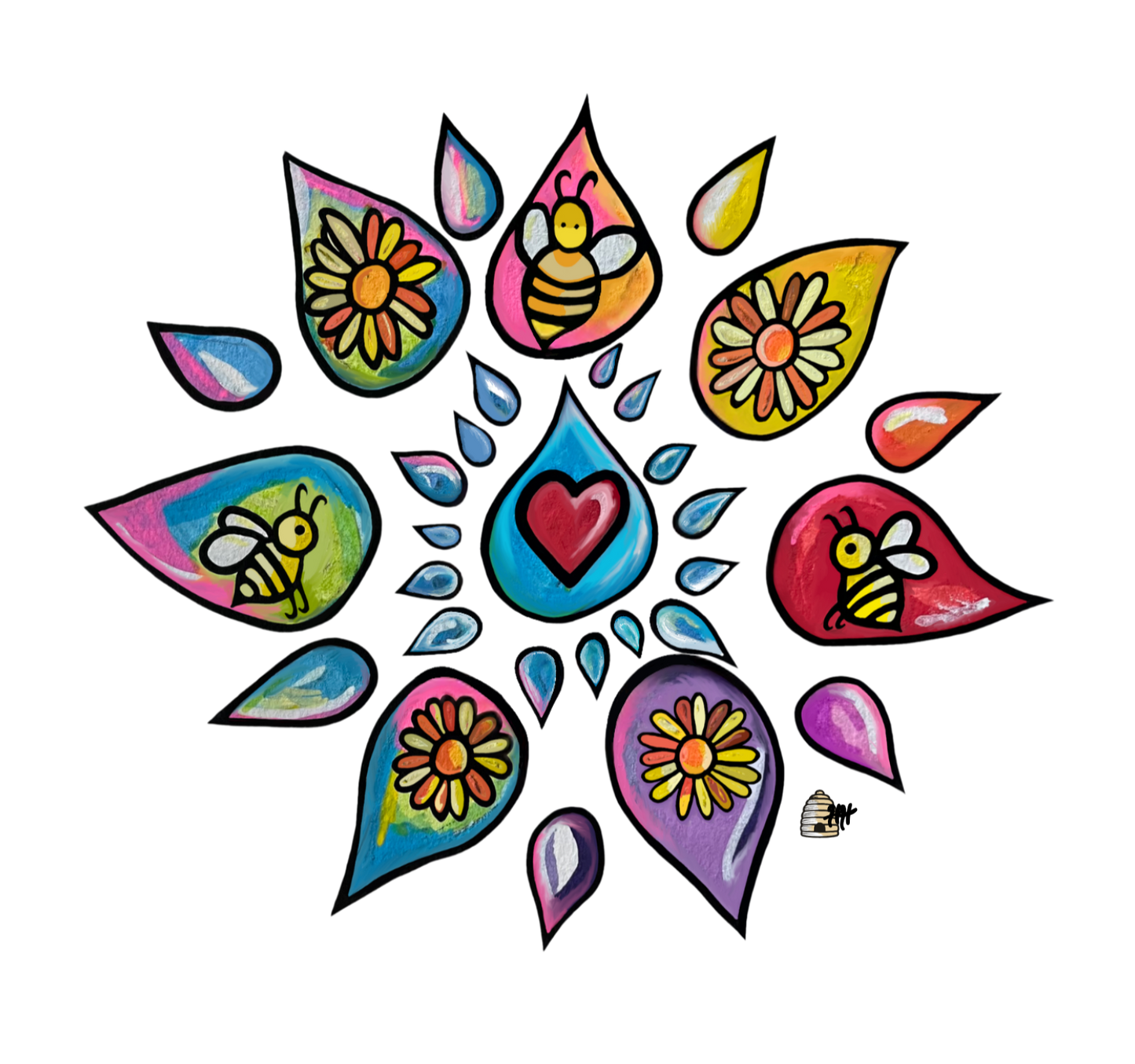 “Heart of the Hive” Organic Tee. Womens Fit.