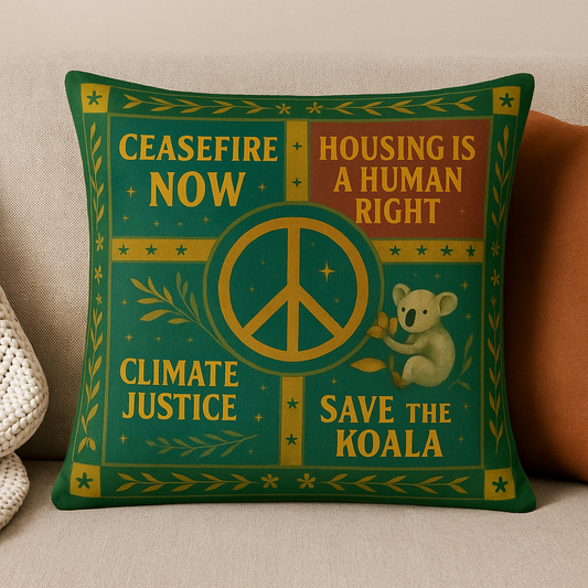 Peace & Justice Activist Cushion – Koala Edition