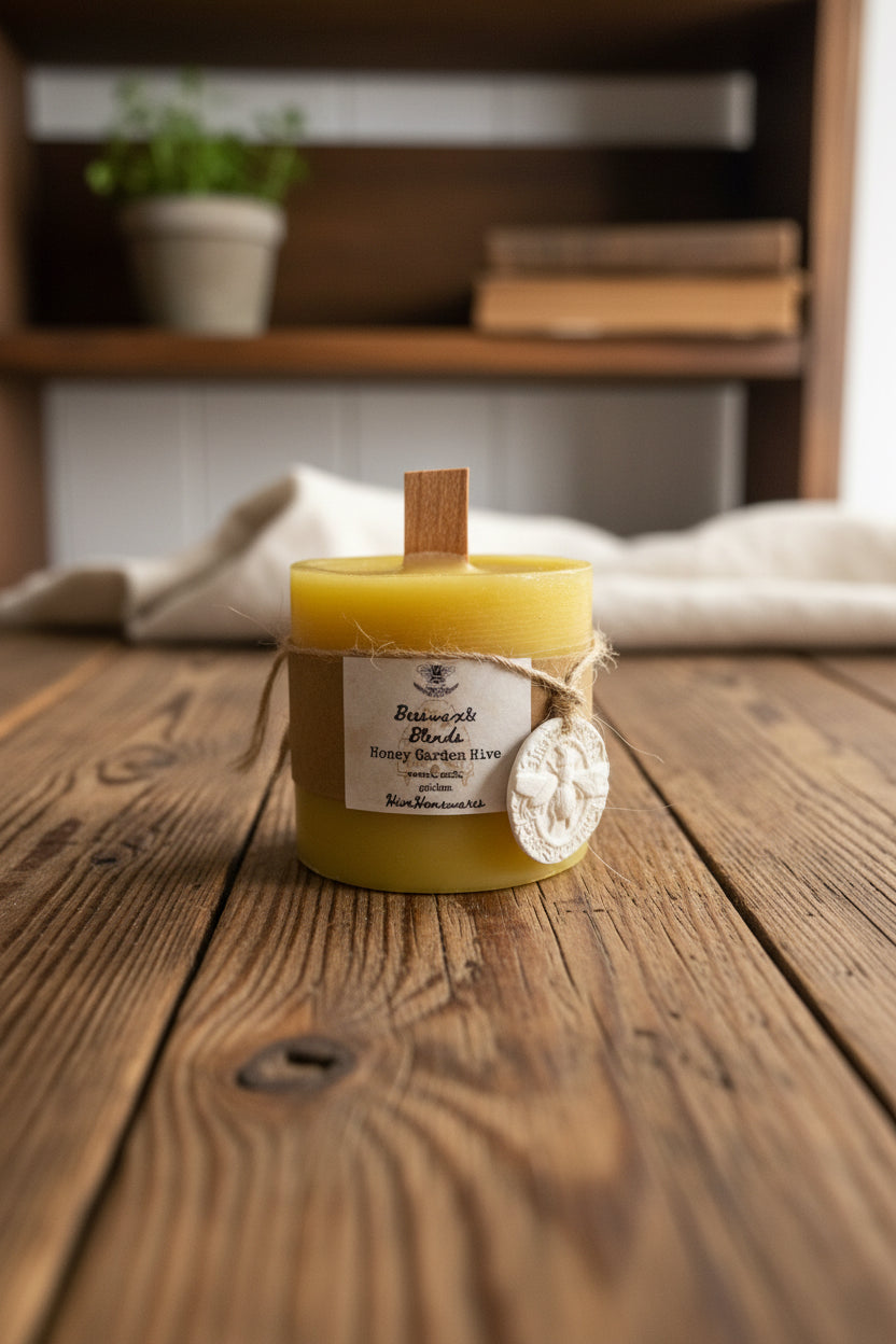 Pure Beeswax pillar - Hive Garden