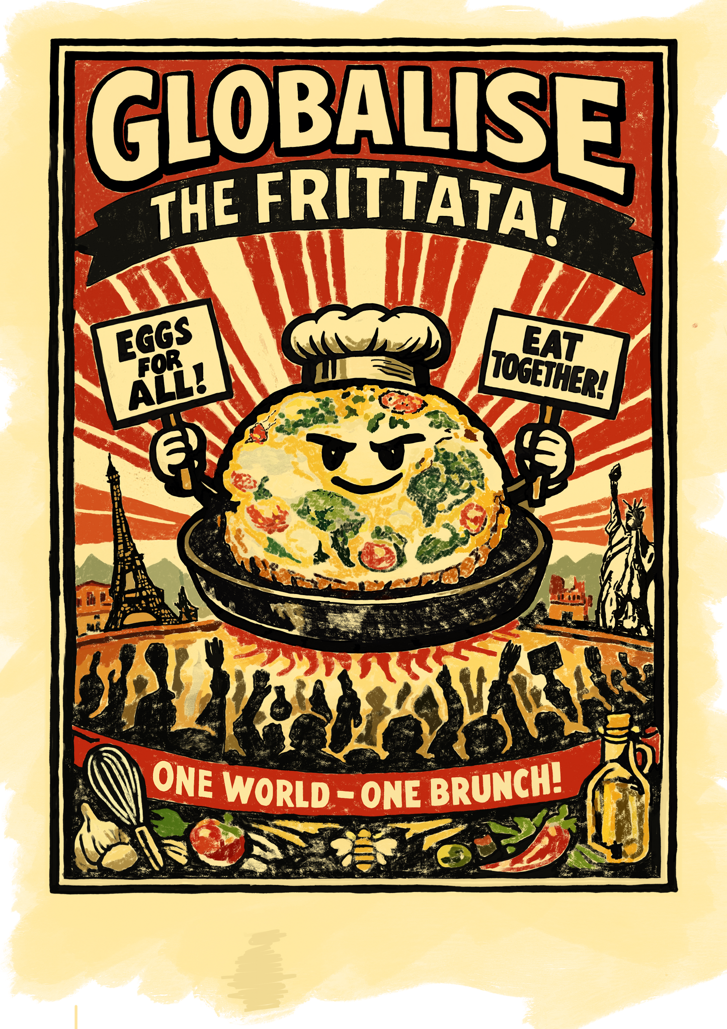 Cotton tshirt. Globalise the Frittata