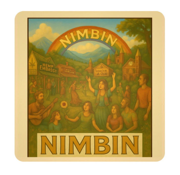 🌈 Nimbin Retro Vinyl Sticker – Waterproof