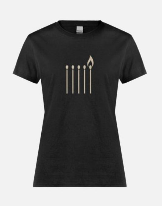 One Match Still Burns Tee – Minimalist Resistance Edition(women’s fit)