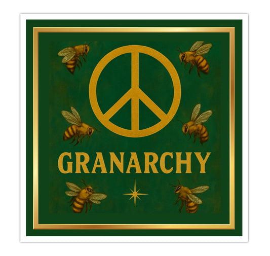Granarchy Car Window Decal – Peace & Bees Edition 12x12cm