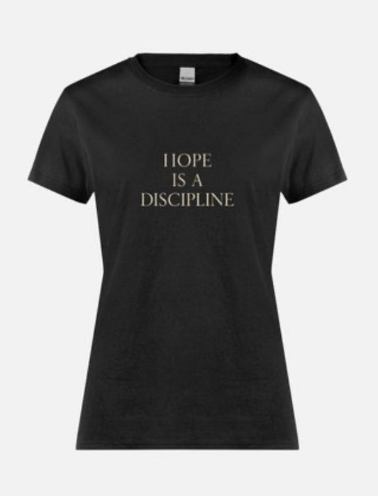 Hope Is a Discipline – Serif Edition (Beige on Black)women’s fit