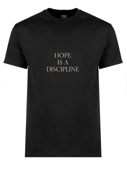 Hope Is a Discipline – Serif Edition (Beige on Black)