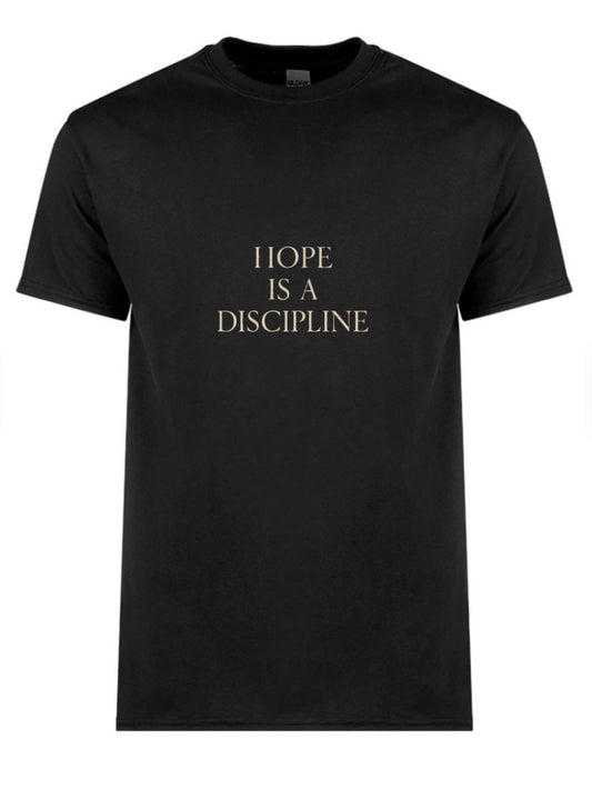 Hope Is a Discipline – Serif Edition (Beige on Black)