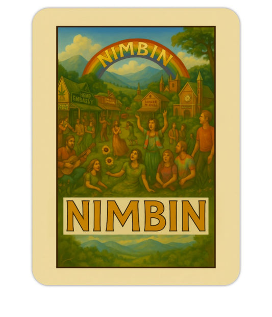 🌈 Nimbin Retro Vinyl Sticker – Waterproof