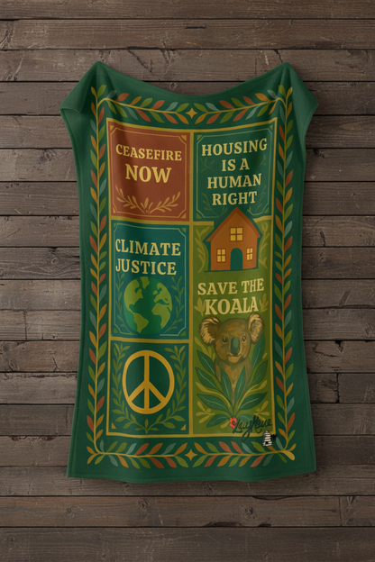 Granarchist Causes blanket on a timber wall