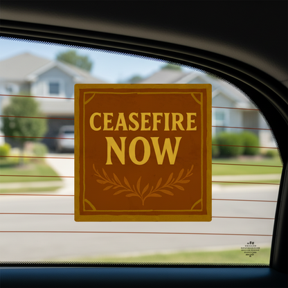 Ceasefire Now Decal - Stylish 12 x 12 cm Car Window Sticker