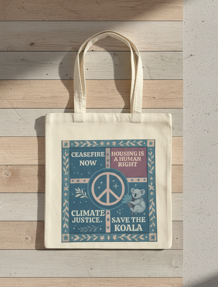 Peace, Housing & Climate Justice – Activist Tote Bag
