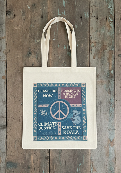 Peace, Housing & Climate Justice – Activist Tote Bag